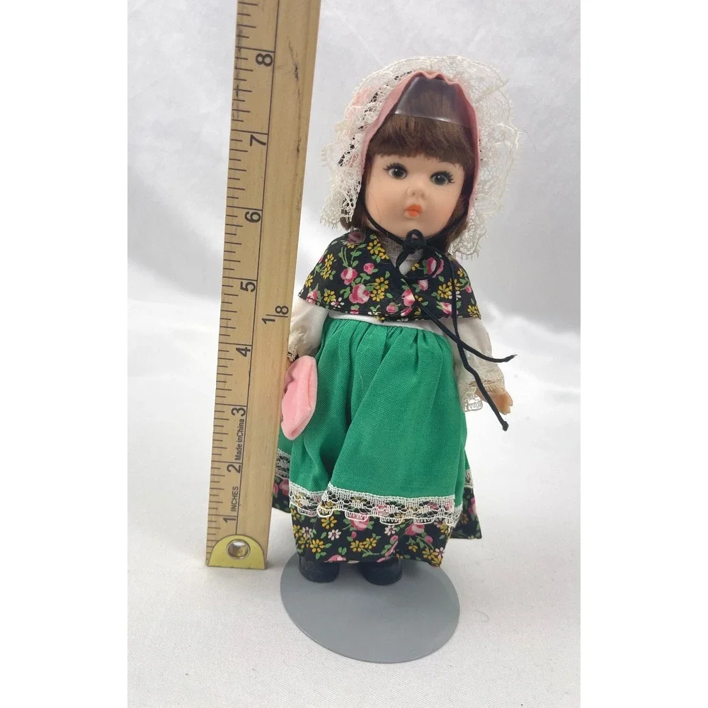 Vintage Vogue Ginny English Doll Traditional Dress Bonnet Pink Purse Collectible